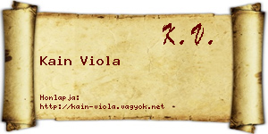 Kain Viola névjegykártya